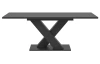 Rozkládací jídelní stůl Moteon 150x90 cm, šedý/šedý, podnož X