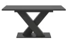 Rozkládací jídelní stůl Moteon 150x90 cm, šedý/šedý, podnož X