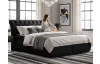Postel boxspring Agnes 180x200 cm, leskle černá látka