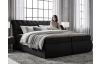 Postel boxspring Agnes 180x200 cm, leskle černá látka