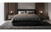Postel boxspring Agnes 180x200 cm, leskle černá látka