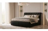Postel boxspring Agnes 180x200 cm, leskle černá látka