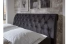 Postel boxspring Agnes 180x200 cm, leskle černá látka