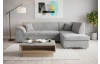 Rohová sedací souprava Bernett, holubí šedá látka, pravý roh