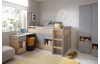 Zvýšená úložná postel se stolkem Room 90x200 cm, dub biscuit/šedá