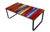 Konferenční stolek motiv barevné pruhy dřeva