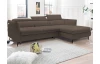 Rohová sedací souprava Mango, blátivá hnědá látka, pravý roh