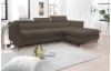 Rohová sedací souprava Mango, blátivá hnědá látka, pravý roh