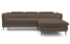 Rohová sedací souprava Mango, blátivá hnědá látka, pravý roh