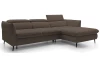 Rohová sedací souprava Mango, blátivá hnědá látka, pravý roh