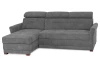 Rohová sedací souprava Harris, středně šedá látka, levý roh