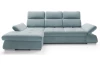 Rohová sedací souprava Focus, šedo-modrá látka, levý roh