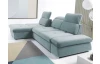Rohová sedací souprava Focus, šedo-modrá látka, levý roh