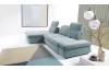 Rohová sedací souprava Focus, šedo-modrá látka, levý roh