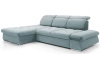 Rohová sedací souprava Focus, šedo-modrá látka, levý roh