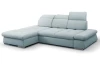 Rohová sedací souprava Focus, šedo-modrá látka, levý roh