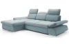 Rohová sedací souprava Focus, šedo-modrá látka, levý roh