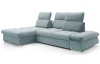 Rohová sedací souprava Focus, šedo-modrá látka, levý roh
