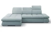 Rohová sedací souprava Focus, šedo-modrá látka, levý roh