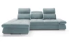 Rohová sedací souprava Focus, šedo-modrá látka, levý roh