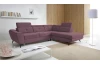 Rohová sedací souprava Sergio, tmavě růžová látka, pravý roh