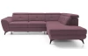 Rohová sedací souprava Sergio, tmavě růžová látka, pravý roh