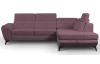 Rohová sedací souprava Sergio, tmavě růžová látka, pravý roh