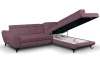 Rohová sedací souprava Sergio, tmavě růžová látka, pravý roh