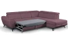 Rohová sedací souprava Sergio, tmavě růžová látka, pravý roh
