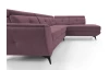 Rohová sedací souprava Sergio, tmavě růžová látka, pravý roh