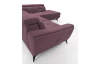 Rohová sedací souprava Sergio, tmavě růžová látka, pravý roh