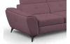 Rohová sedací souprava Sergio, tmavě růžová látka, pravý roh