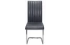 Jídelní židle Vertical, antracitová látka v optice lesklé kůže