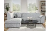 Rohová sedací souprava Bernett, holubí šedá látka, levý roh
