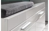 Nízký botník/lavice Amanda 310, lesklý bílý