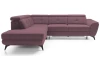 Rohová sedací souprava Sergio, tmavě růžová látka, levý roh