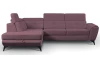 Rohová sedací souprava Sergio, tmavě růžová látka, levý roh
