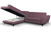 Rohová sedací souprava Sergio, tmavě růžová látka, levý roh