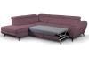 Rohová sedací souprava Sergio, tmavě růžová látka, levý roh