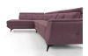Rohová sedací souprava Sergio, tmavě růžová látka, levý roh