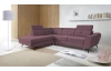 Rohová sedací souprava Sergio, tmavě růžová látka, levý roh