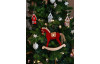 Závěsná vánoční dekorace (2 druhy) Dřevěný domeček (2 ks)