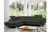 Rohová sedací souprava Lotos, lahvově zelená látka, levý roh