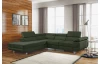 Rohová sedací souprava Lotos, lahvově zelená látka, levý roh