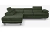 Rohová sedací souprava Lotos, lahvově zelená látka, levý roh