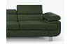 Rohová sedací souprava Lotos, lahvově zelená látka, levý roh