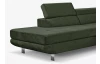 Rohová sedací souprava Lotos, lahvově zelená látka, levý roh