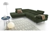 Rohová sedací souprava Lotos, lahvově zelená látka, levý roh