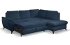 Rohová sedací souprava Geneva, oceánská modrá látka, pravý roh