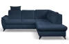 Rohová sedací souprava Geneva, oceánská modrá látka, pravý roh